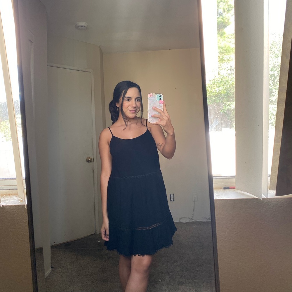 Black Mini Dress with Spaghetti Straps